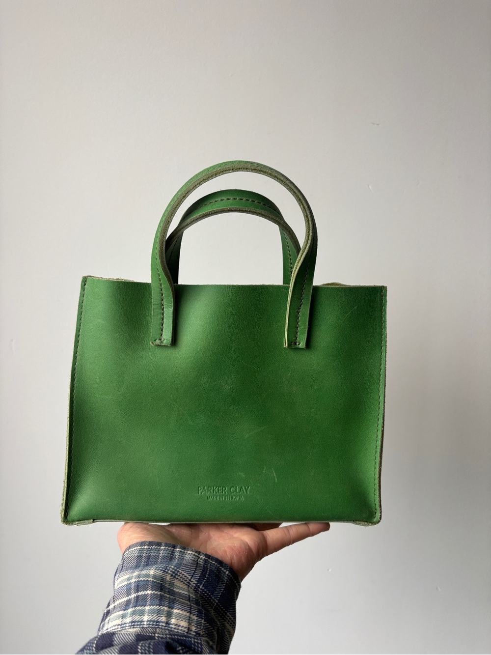 Parker Clay Avila Green Leather Mini Tote Bag